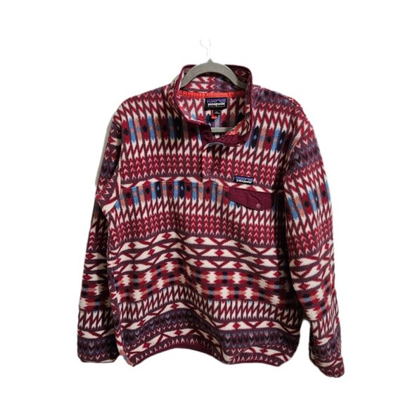 Patagonia W’s Lightweight Synchilla Snap T Pullover Kuta Klash Dark Currant L - Picture 2 of 11